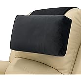 EVERSELL Adjustable Headrest Pillow for Recliners & Armchairs – Soft Velvet Neck Support Cushion with Non-Slip Back & Pocket – Pain Relief for Home, Office
