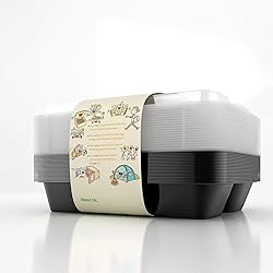 Enther Meal Prep Containers [12 Pack] 3 Compartment