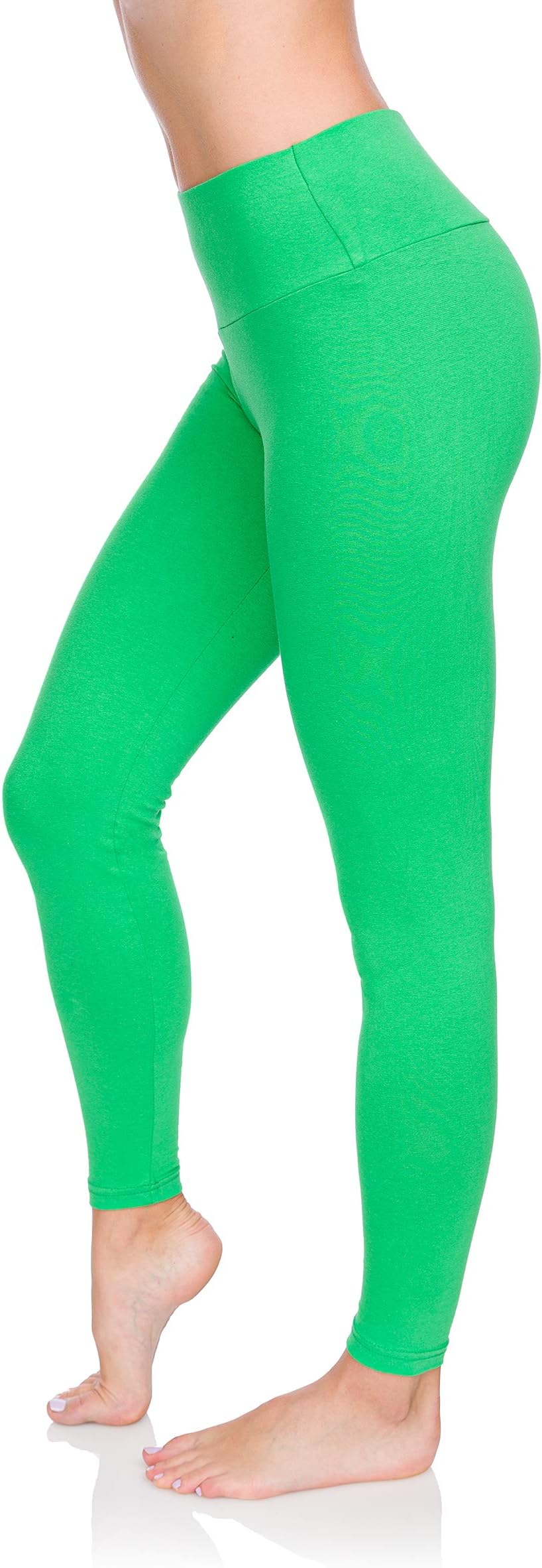 SOFTSAILLeggings 95% Cotton Womens Leggings High Waist Leggings Full Length Ladies High Waisted Leggings Tummy Control Lady Legging Stretchy Pants Free Time Relax Walking