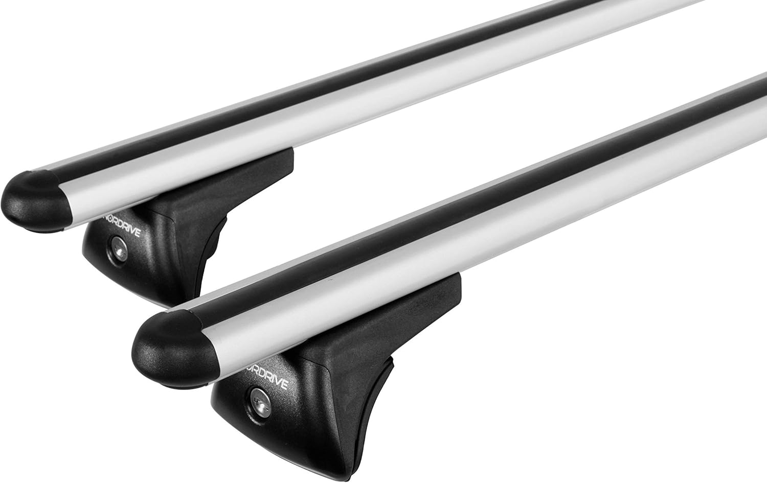 NORDRIVE Aluminium Lockable Roof Rack Railing Bars AntiTheft (Attach