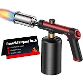ThermoMaven Propane Torch Gun, One-Touch Max Fire Flame Thrower, Red | Safety Lock, Adjustable Flame for Charcoal Lighting, Grilling, Sous Vide, BBQ, and Kitchen Food Searing (Tank Not Included)