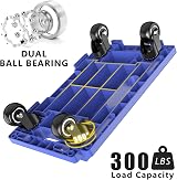 SOLEJAZZ 2 Pack Mobile Dolly 440 LBS Capacity 4-Wheel Furniture Cart Blue view 4