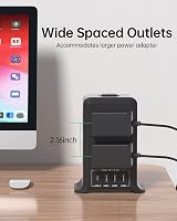 Kemelo Tower Extension Lead with USB Ports 3x USB-A 1x USB-C 8 Outlets 2M view 6