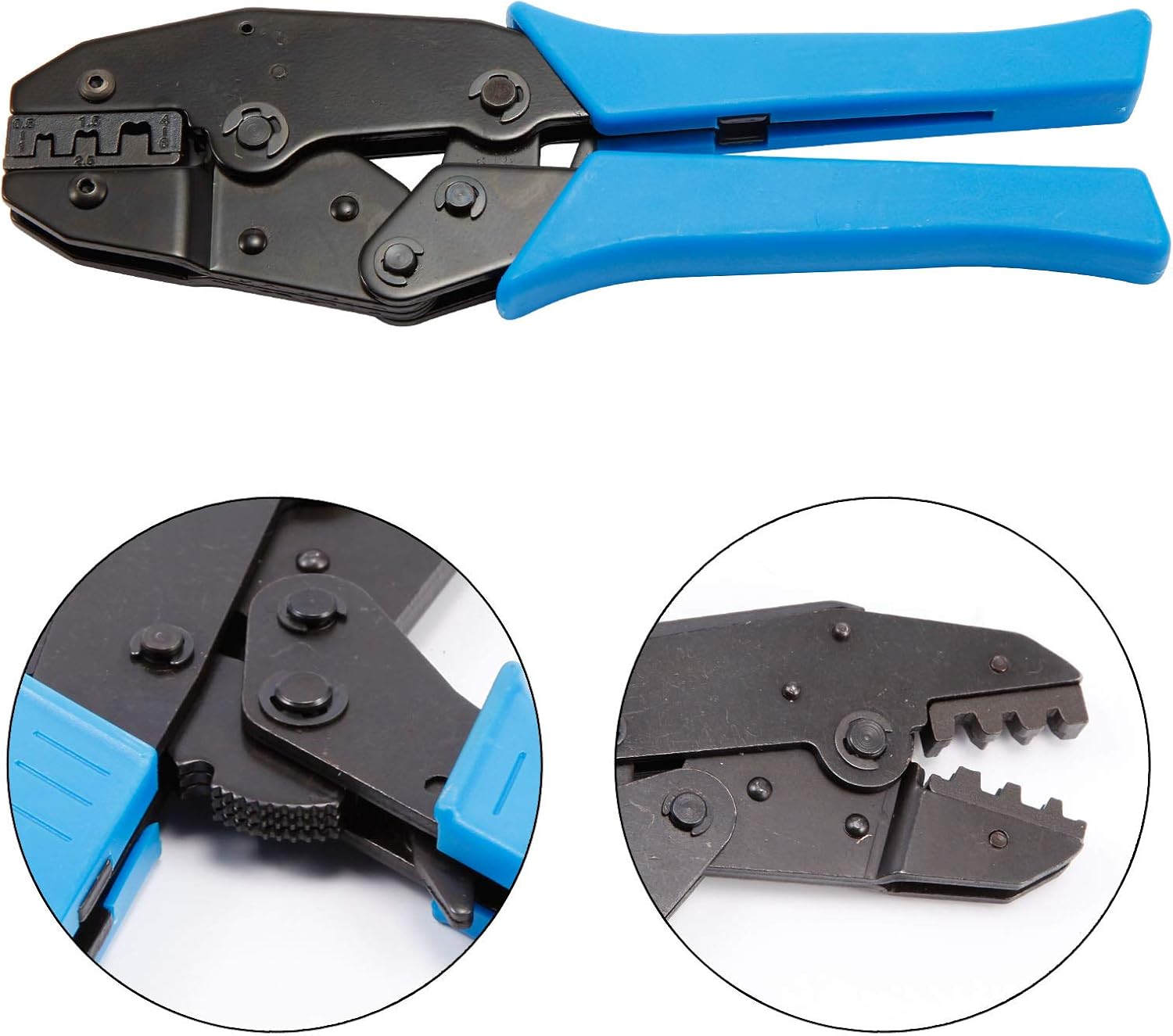 SurePromise Superseal Crimping Tool Wire Crimper Plier Self-Adjustable Ratchat with Screwdriver Car Waterproof Electrical Terminal 1-6 Pin Way Superseal Connector 10X Female Cable Lug Assortment Case - Image 5