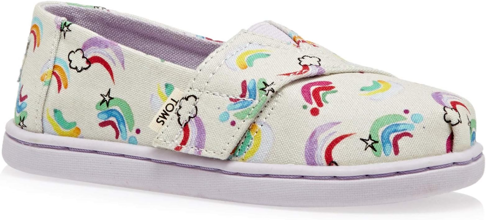 Girl's Alpargata (Toddler/Little Kid) White Jumping Rainbows
