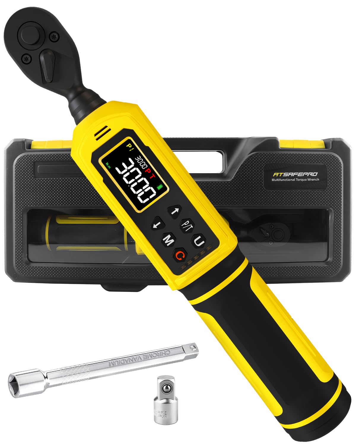 Photo 1 of 1/4" Digital Torque Wrench (4-265.6 in.lbs) w/Color Screen, 5 Units, ±2% Accuracy, Buzzer/Vibration/LED, Inch Pound Torque Wrench Set Includes Extension & 1/4 to 3/8 Adapter for Bike, Motor, DIY
