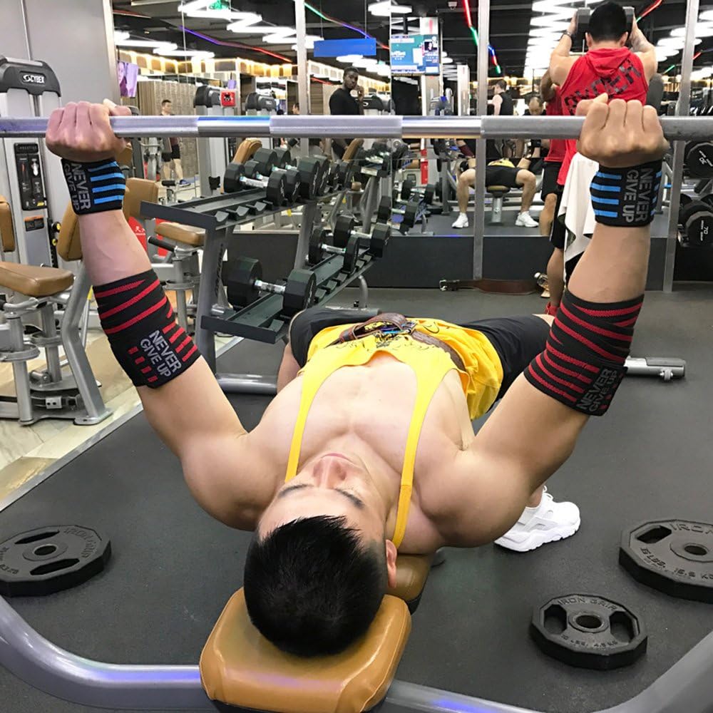 HYFAN Professional Elbow Wrist Wraps 40" Elastic Elbow Support for Weightlifting Workout Bodybuilding Gym Fitness (Red) : Sports & Outdoors