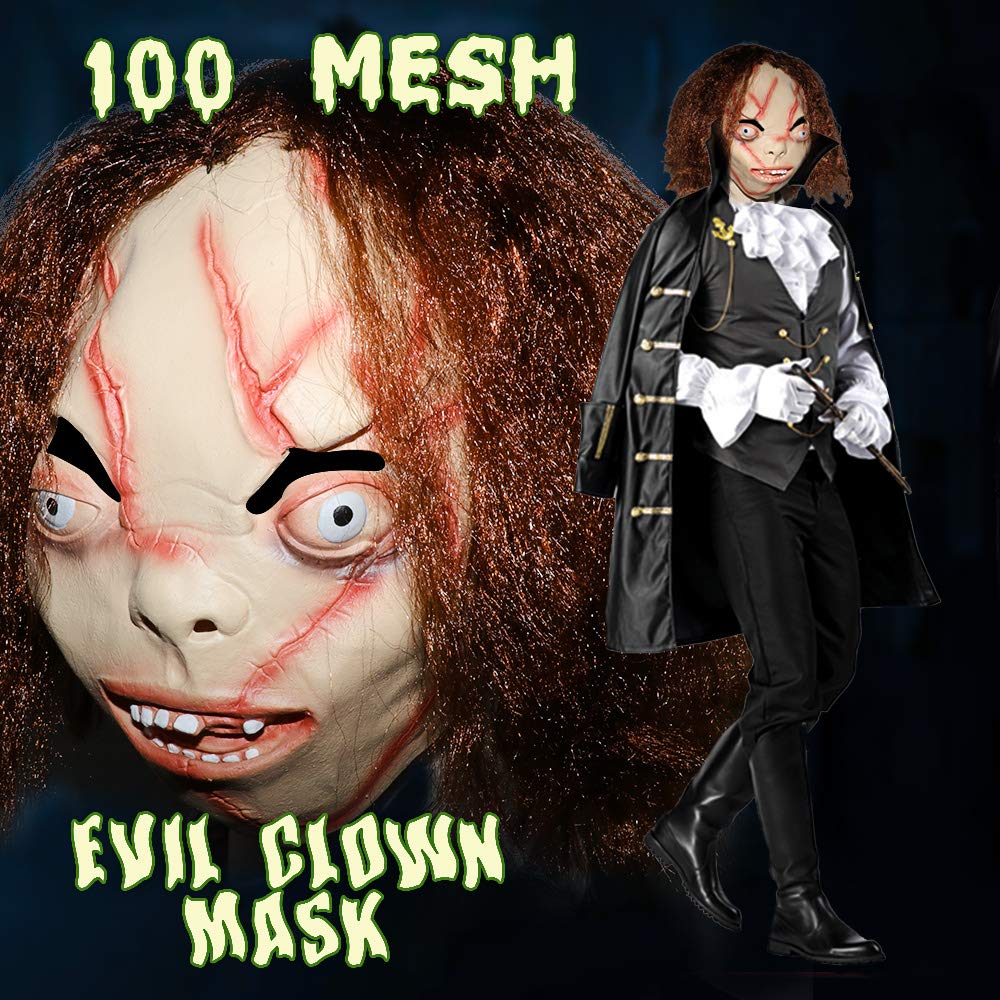 XIAO MO GU Funny Halloween mask Chucky Mask Ghost Baby Mask for Halloween Party Decor Props