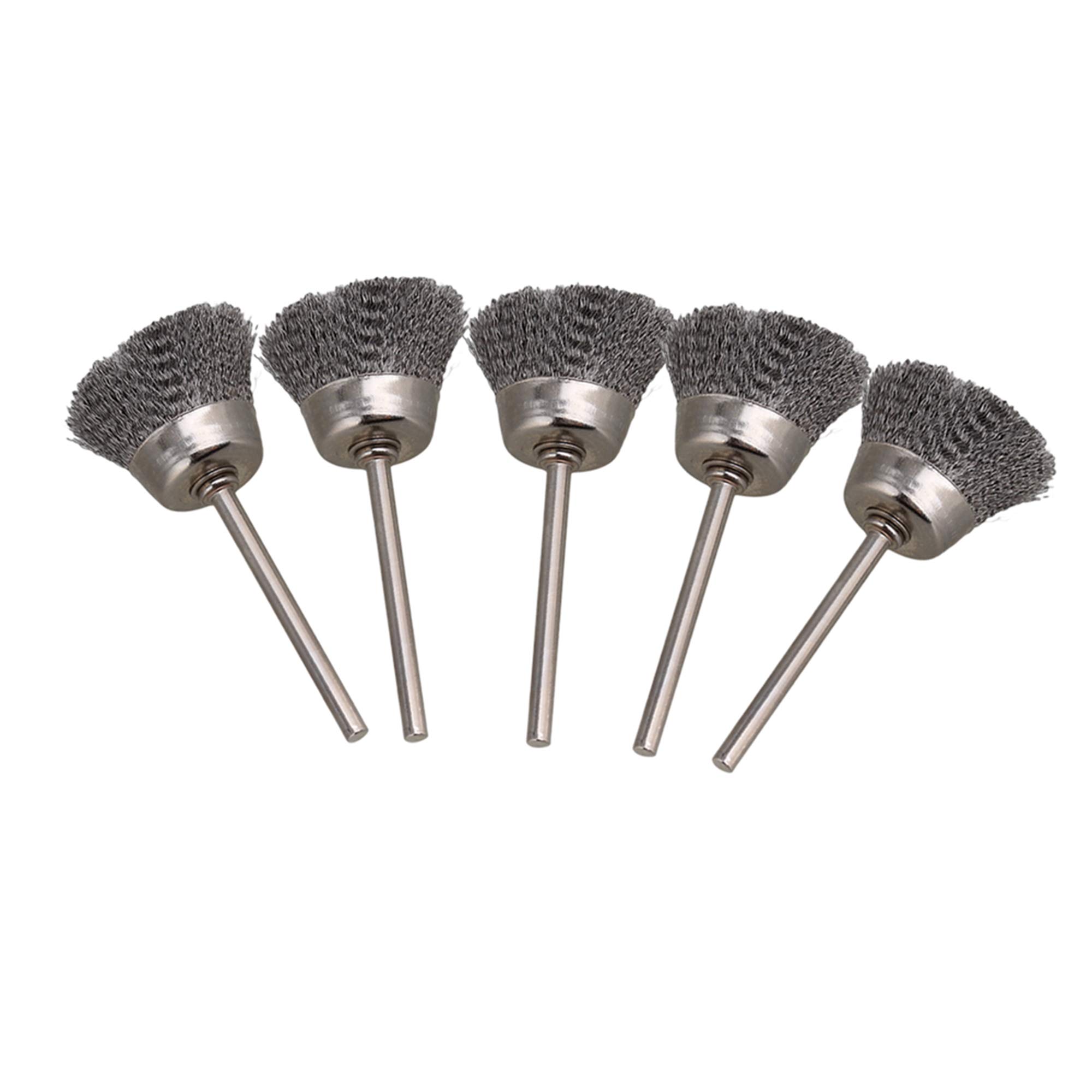 BQLZR Bowl Shape 25MM diameter end brushes Stainless Steel Wire Brush Drill End 1/8" shank Pack of 5