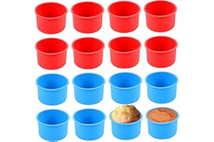 12PCS Silicone Cake Molds, 4 Inch Round Non-Stick Silicone Cake Pan, Easy to Clean Baking Pan for Kitchen for Kitchen