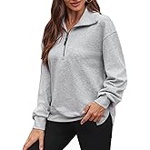 BAISHENGGT Women's Sweatshirts Half Zip Long Sleeve Quarter Zipper Pullover Side Slit Fashion Clothing Fall Outfits