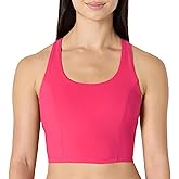 Amazon Essentials Women's Active Total Train Medium Support Gym Workout Racerback Crop Tank with Built-in Bra