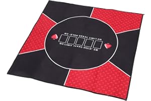 Wakauto Portable Printed Poker Table Mat Cover Rectangle Game Pad for Family Poker Tournaments Safe