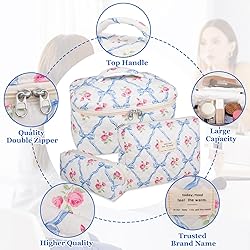 Makeup Bag Set, Quilted Makeup Bag, Large Floral