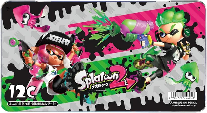 Amazon 三菱鉛筆 色鉛筆 スプラトゥーン 0 12色 K012csts 色鉛筆 文房具 オフィス用品