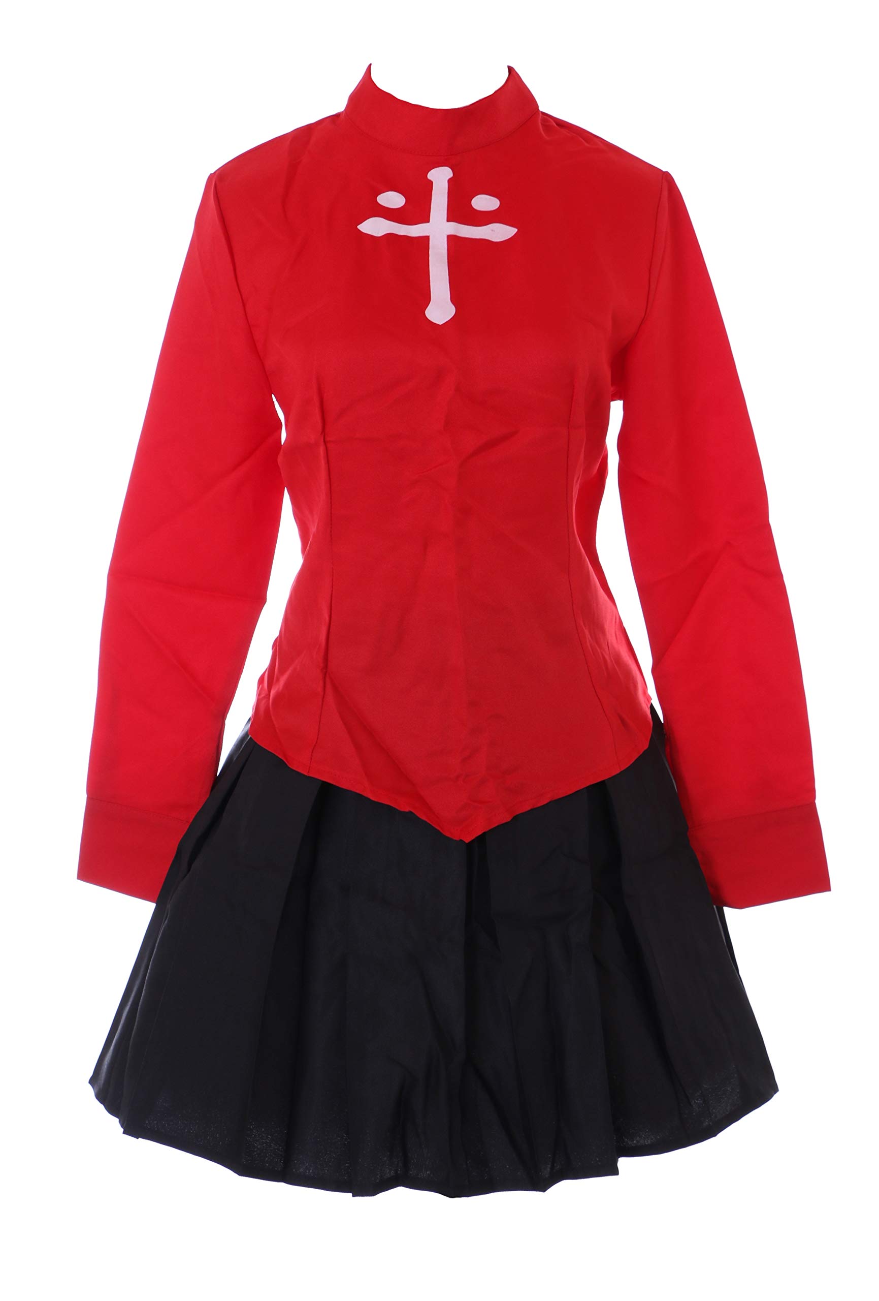 Kawaii-Story MN-40-1 Fate Stay Night Tohsaka Rin Top Skirt Red Black 4-Piece Set Costume Cosplay (XL)
