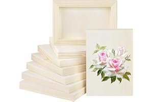 Aodaer 8 Packs 5 x 7 Inch Wood Panels Unfinished Pine Wooden Wall Canvas Wood Paint Pouring Boards for Painting Arts & Craft Watercolor Oil Collage Mixed-Media Artworks
