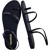 CUSHIONAIRE Women's Strappy Flat Sandals