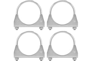 BATONECO 3" U Bolt Clamp, Muffler Exhaust Clamps,3 Inch Saddle Style Heavy Duty Mild Steel(4-Pack)