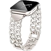JR.DM Starlight Watch Bands for Women Compatible with Apple Watch 45mm 46mm 49mm 42mm(S3/2/1) Stylish Adjustable Metal Chain Bracelet for iWatch Series 11/10/9/8/7/6/5/4/3/2/1 SE 3/2/1 Ultra 3/2/1