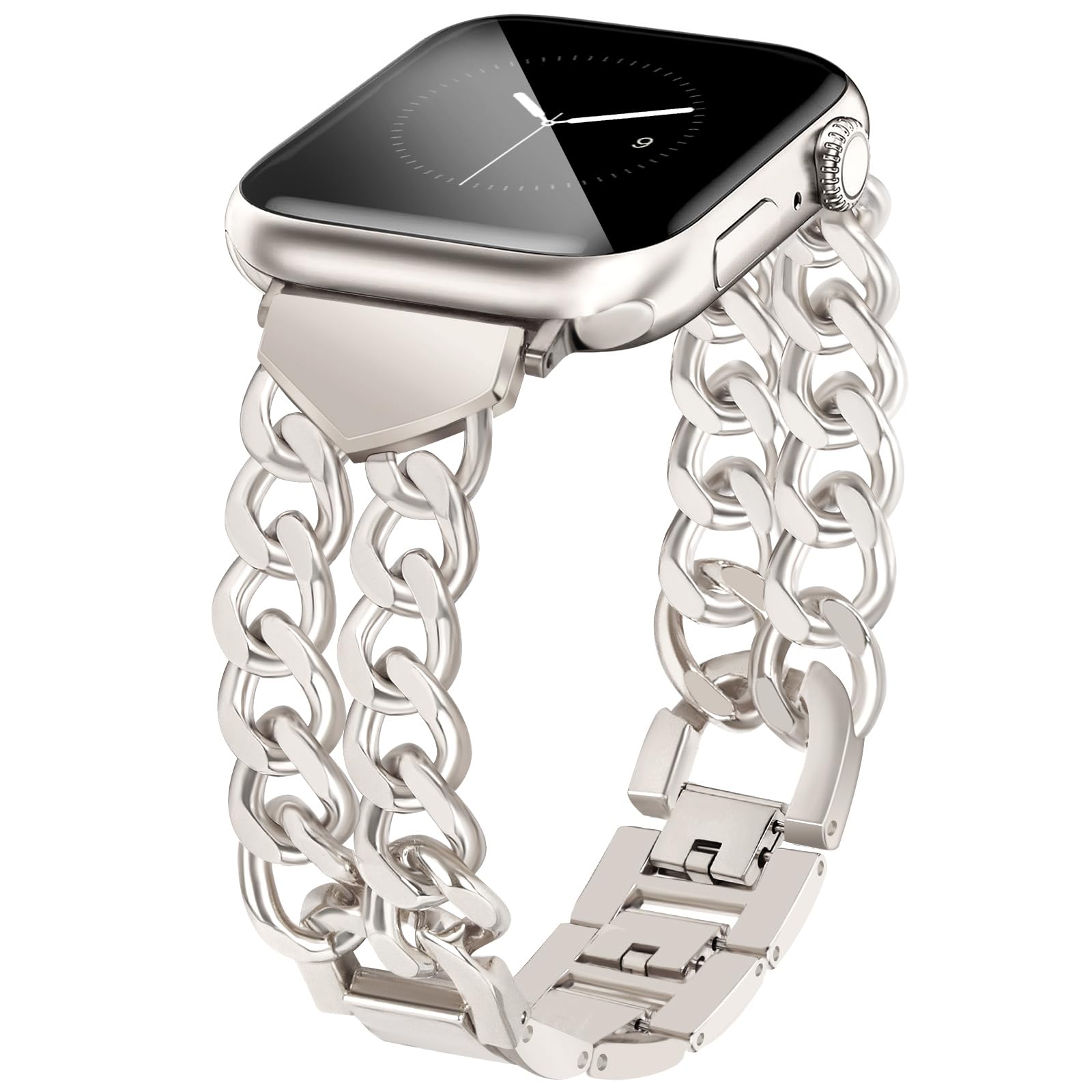 Photo 1 of JR.DM Starlight Watch Bands for Women Compatible with Apple Watch 45mm 46mm 49mm 42mm(S3/2/1) Stylish Adjustable Metal Chain Bracelet for iWatch Series 11/10/9/8/7/6/5/4/3/2/1 SE 3/2/1 Ultra 3/2/1