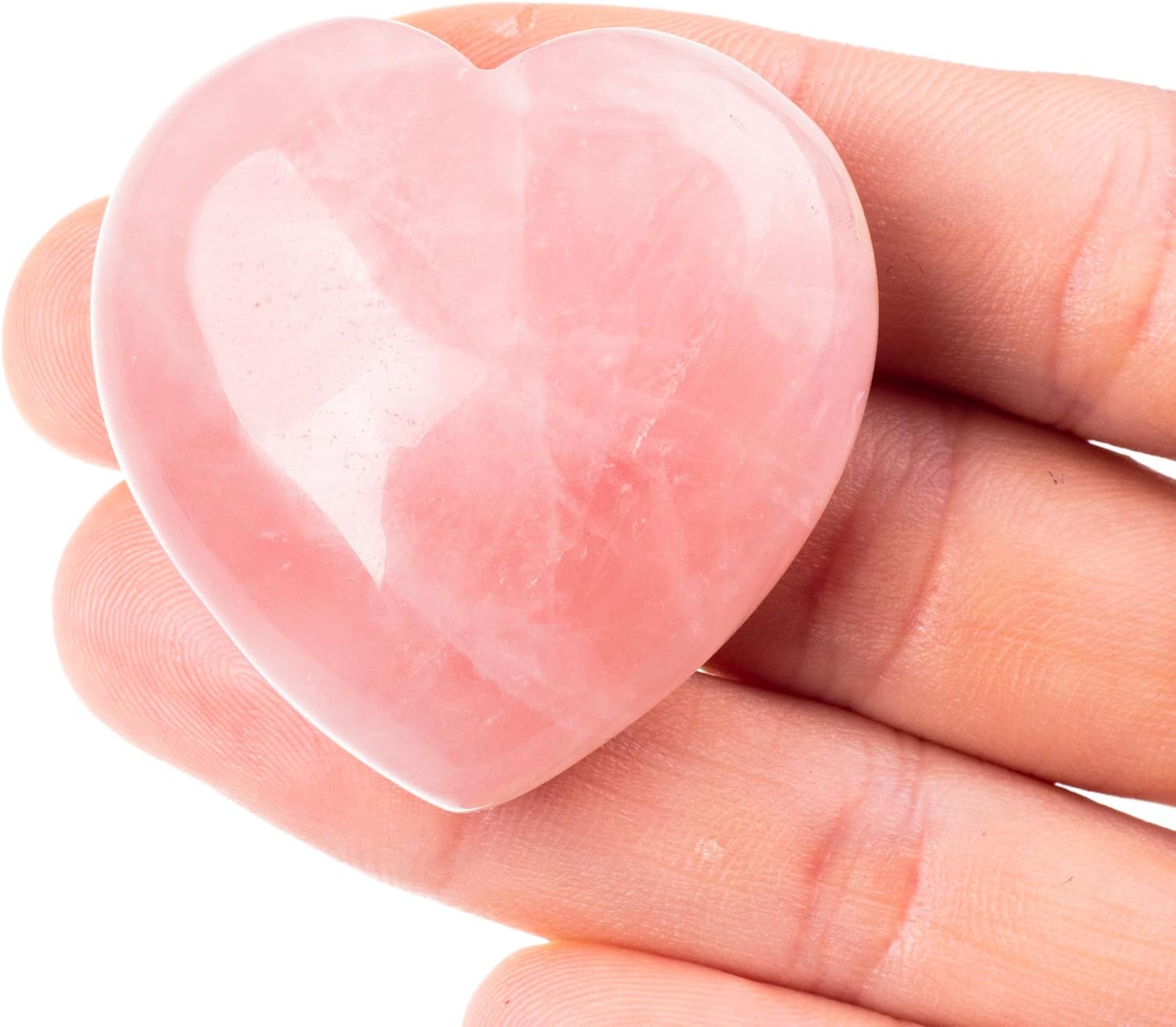 Unihom Rose Quartz Heart Stone Puffy Worry Stone Palm Healing Crystal for Chakra Reiki Balancing, Meditation and Decoration - 1.55": Home & Kitchen