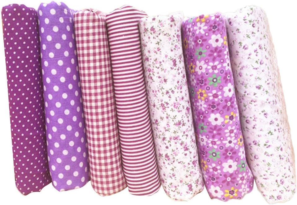 GlobalDeal Fat Quarter Bundle 7Pcs 50x50cm Cotton Sewing Fabric Floral Print DIY Craft Quilt Patchwork Cloth