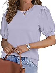 Womens Tops Puff Short Sleeve Sweater for Women