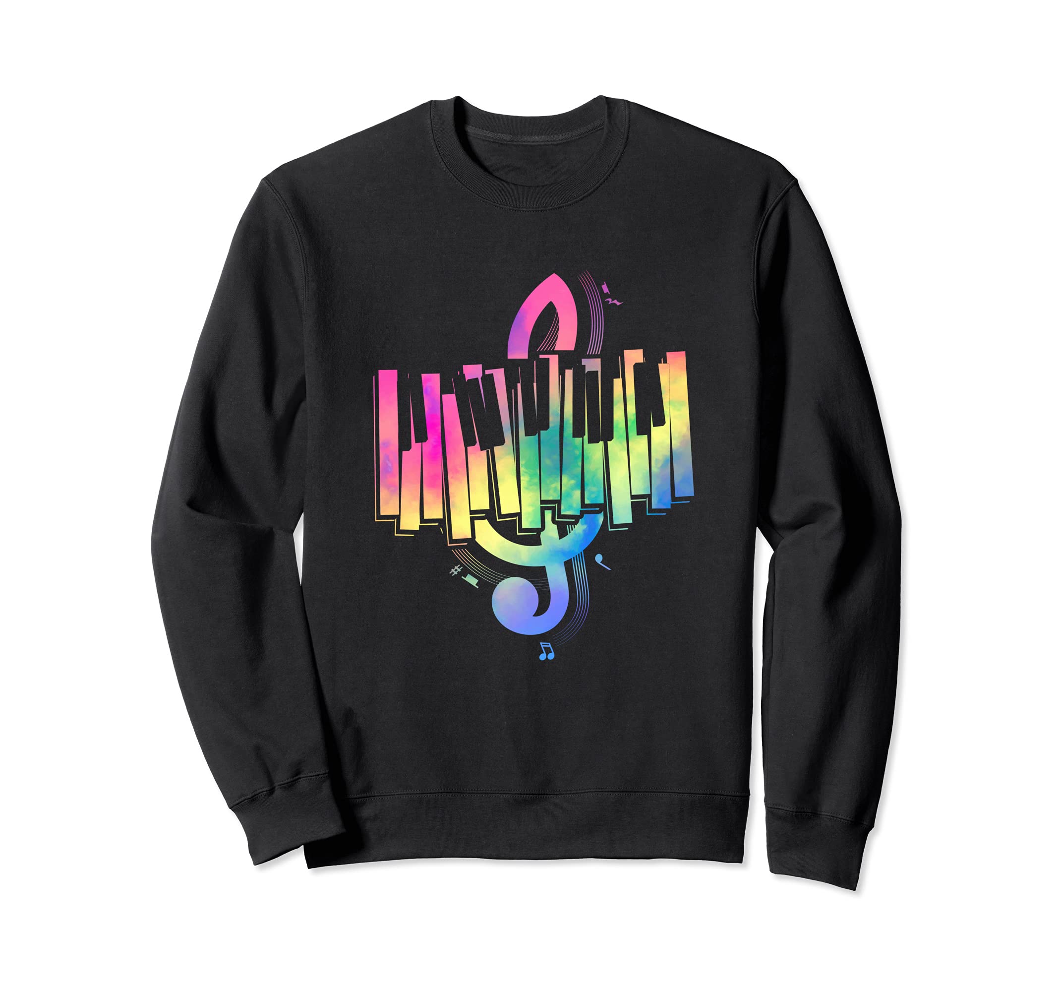 Music Notes Pianist Musician Colorful Piano Keyboard Piano Sweatshirt