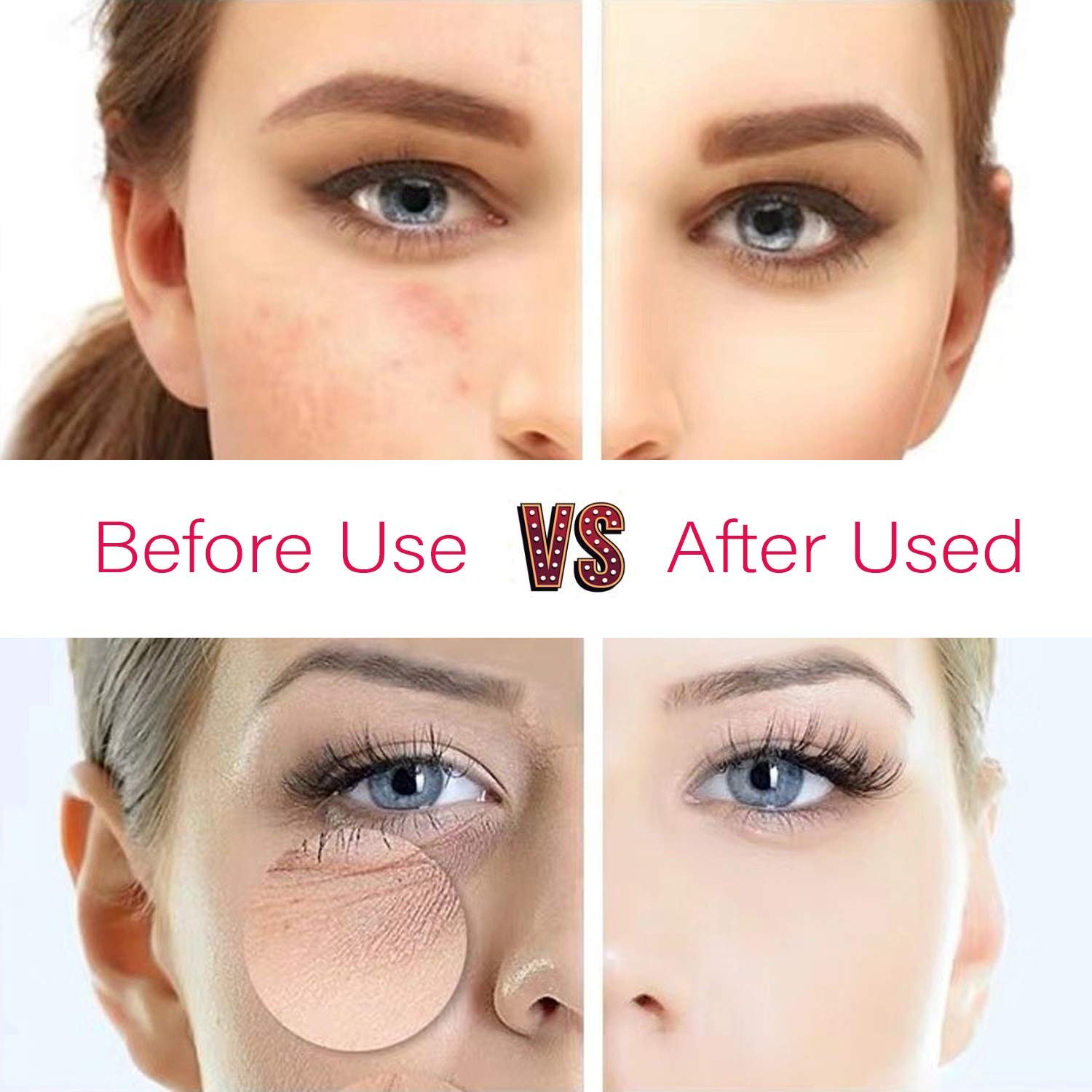 Led Face Mask with 7 Color Facial Skin Deall Mask Proven Light Therapy Acne Photon Mask (White) : Beauty
