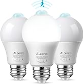 ALEXPEX Motion Sensor Light Bulbs, 5000K Daylight White Dusk to Dawn Led Bulb,13W 100W Equivalent, Motion Activated Security Light Bulb for Indoor and Outdoor Porch Hallway Stairs Closet Garage,3Pack