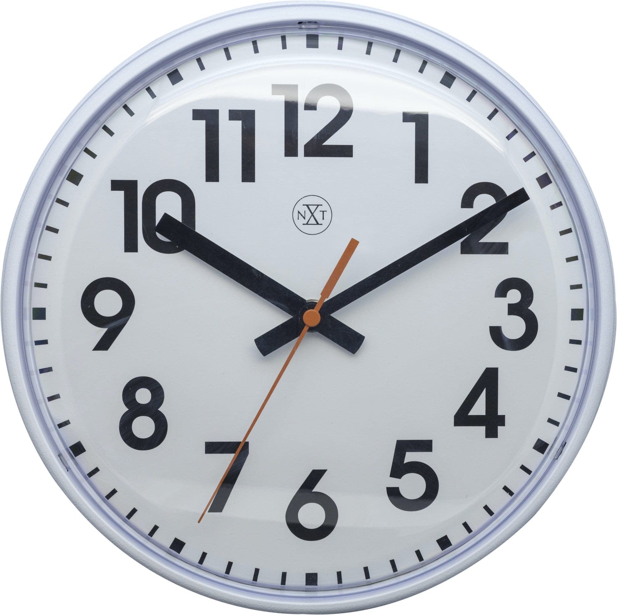 NeXtime Peter Wall Clocks, Metal, Plastic, White, Diameter 26 cm