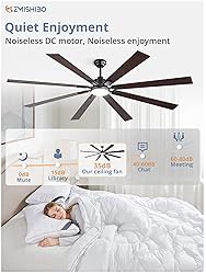 ZMISHIBO 80 inch Large Ceiling Fans with Lights and