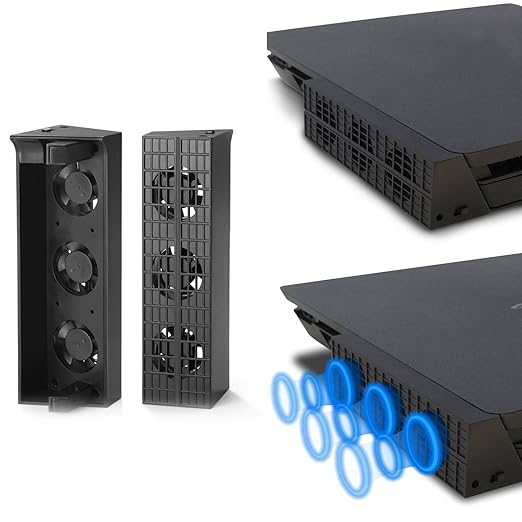 PS4 Slim Cooling Fan Console Cooler Smart Thermostat 3 Fans System