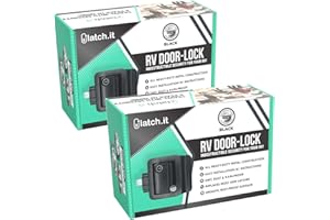 LATCH.IT Black RV Door Latch | 2 Keyed Alike RV Door Locks for Travel Trailers | Travel Trailer Door Latch | 100% Metal Campe