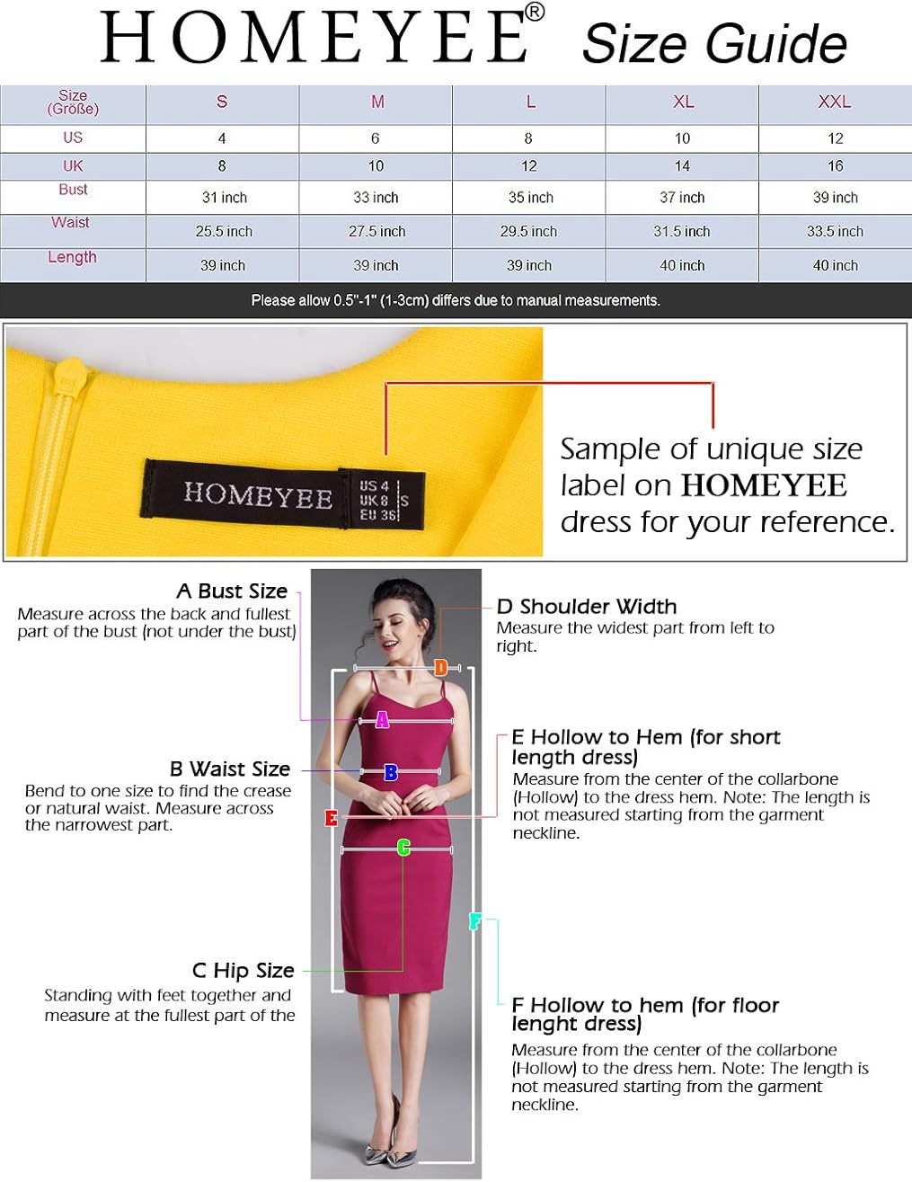 HOMEYEE Women's Sleeveless Cocktail A-Line Embroidery Party Summer Wedding Guest Dress A079: Clothing