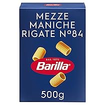 Barilla Pasta Mezze Maniche Rigate, Pasta di Semola di Grano Duro, I Classici, Tempo di Cottura 12 Minuti, Confezione da 500g