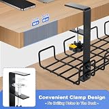 SEGNAYEN Under Desk Cable Management Tray No Drill Metal Wire Organizer Clamp view 3