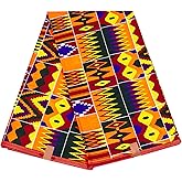 African Wax Fabrics 6 Yard 100% Cotton Ankara Kente Print Fabric for Party Dress