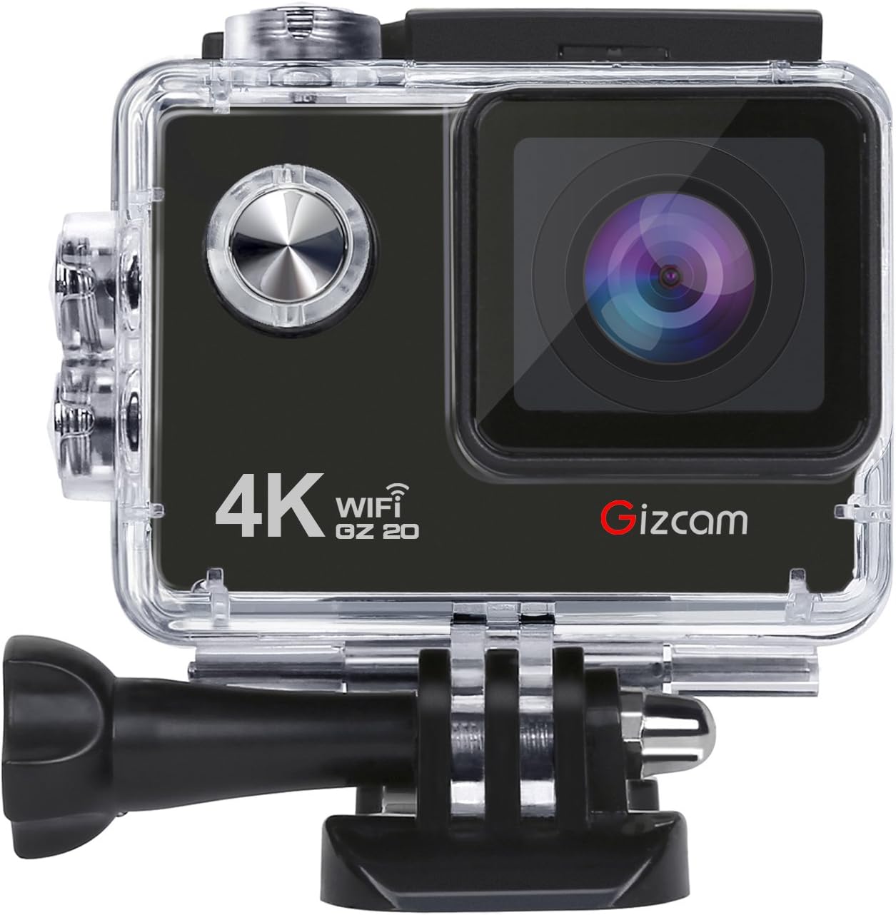 Sports Camera, Gizcam GZ20 4K Action Camera NTK96660 Chip 16MP Sony IMX117 Sensor Gyro Stabilizer WiFi 1080P Waterproof with 2.0 Inch 170 Degree Wide Angle Lens