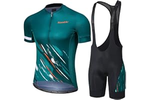 Santic Men's Cycling Jersey Set Bib Shorts 4D Padded Short Sleeve Outfits Set Quick-dry