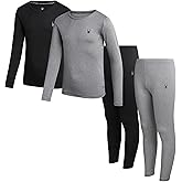 Spyder Kids Thermal Underwear Set - 4 Piece Moisture Wicking Insulated Base Layer - Breathable Long Johns for Boys and Girls