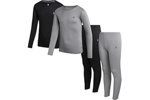 Spyder Kids Thermal Underwear Set - 4 Piece Moisture Wicking Insulated Base Layer - Breathable Long Johns for Boys and Girls