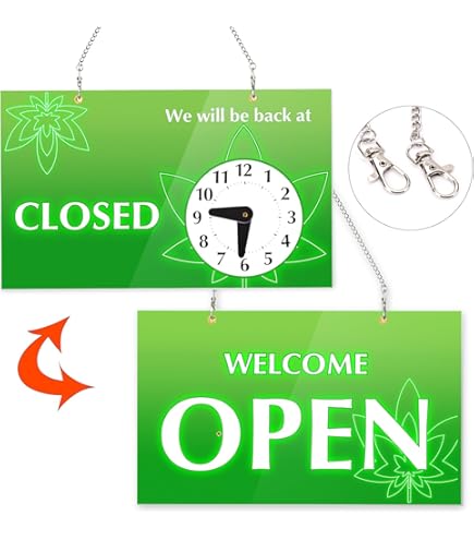 Cartello Aperto/Chiuso Stile Vintage - In Legno Con Sole E Luna Per Negozi - Foto 5