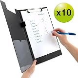 Rapesco 1520A Business Pack: 10 A4+ Clipboards Black Foldover view 2