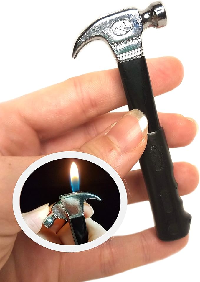 Hammer Shaped Butane Lighter Collectible Refillable