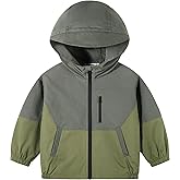 Volunboy Toddler Boys Windbreaker Jackets Patchwork Lightweight Zip Hoodie Outerwear Fall Spring Windproof Hooded Coat