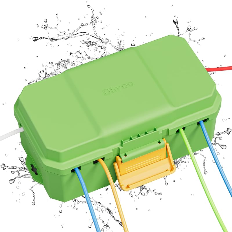 Diivoo Outdoor Waterproof Electrical Box Large 6 Cable Seal Weather Proof Plug