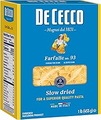 De Cecco Farfalle No. 93 Pasta, 16 Oz | Authentic, Slow Dried, Made with Durum Wheat, Versatile Pasta for Sauces & Recipes, M
