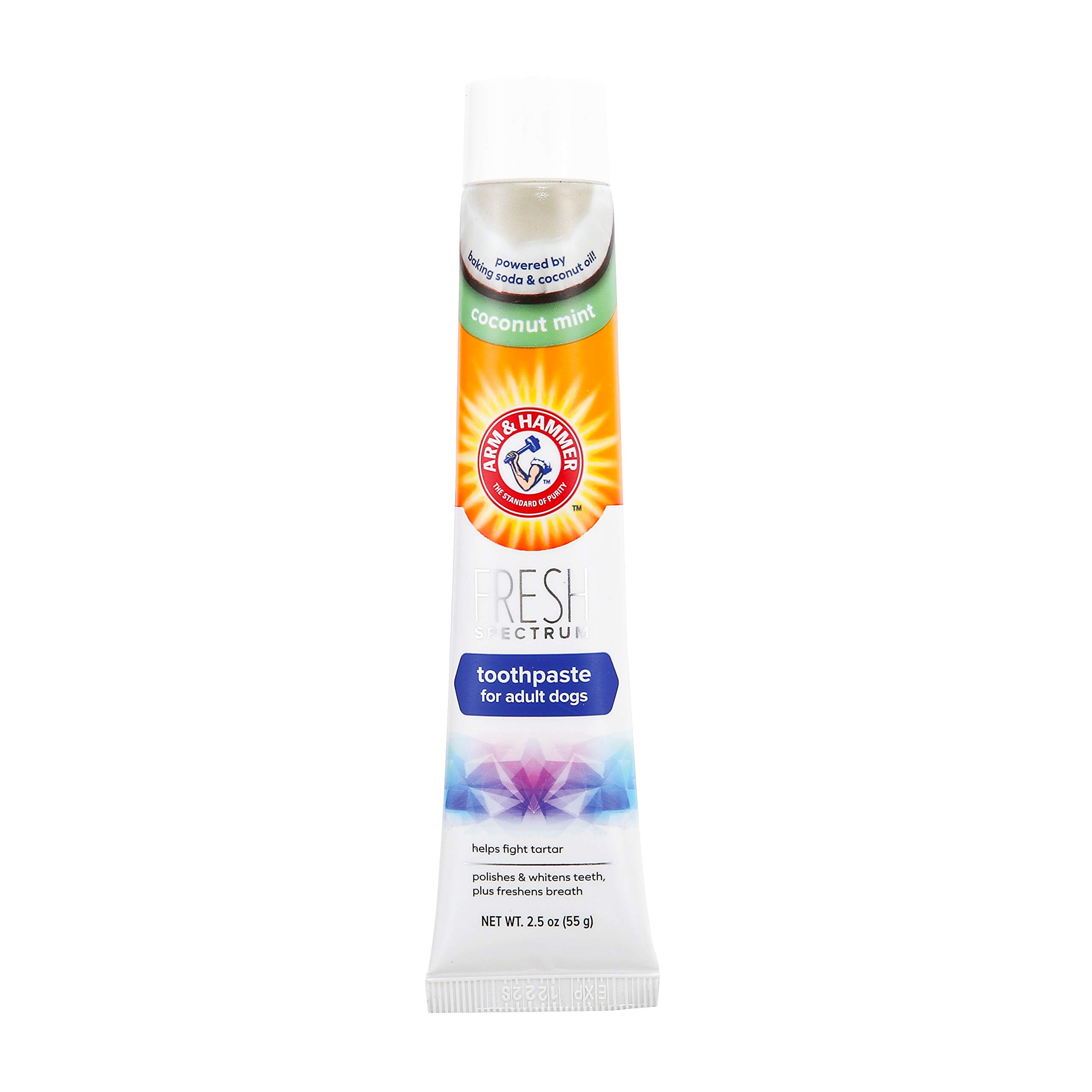 ARM & HAMMER Fresh Spectrum Coconut Mint Dog Toothpaste, 55g, Best Dental Care for Dogs, Dog Enzyme Toothpaste with Coconut Oil, Removes Plaque & Tartar, Freshens Breath, Easy to Use Pet Oral Hygiene